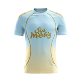 Golden Zenith soccer jersey front view — First XI Studio premium football kit
