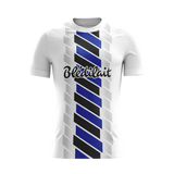 Cobalt Vector soccer jersey front view — First XI Studio premium football kit
