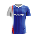 Dual Legacy soccer jersey front view — First XI Studio premium football kit