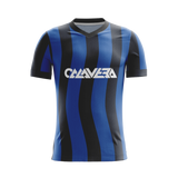 Obsidian Pulse soccer jersey front view — First XI Studio premium football kit