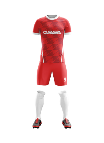 Crimson Aero football jersey back view — First XI Studio performance wear