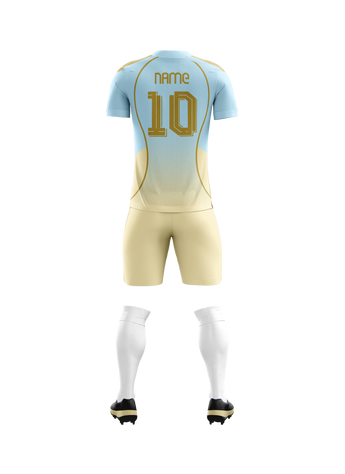 Golden Zenith kit detail shot — First XI Studio moisture-wicking fabric