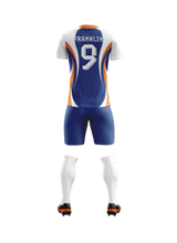 Cobalt Velocity football jersey back view — First XI Studio performance wear