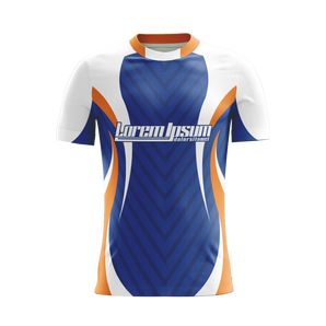 Cobalt Velocity soccer jersey front view — First XI Studio premium football kit