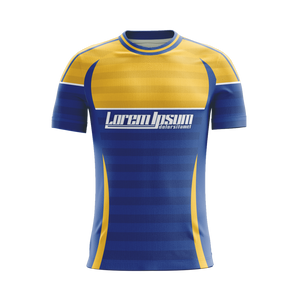 Solar Horizon soccer jersey front view — First XI Studio premium football kit