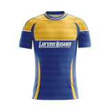Solar Horizon soccer jersey front view — First XI Studio premium football kit