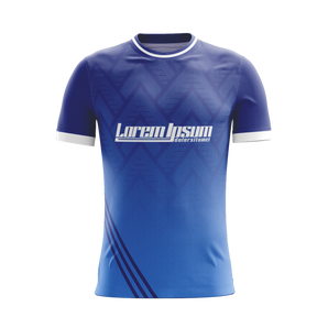 Azure Dominance soccer jersey front view — First XI Studio premium football kit