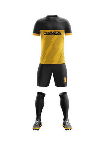 Kinetic Amber football jersey back view — First XI Studio performance wear