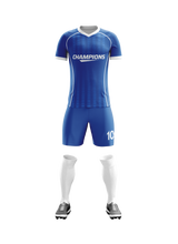 Azure Dominance football jersey back view — First XI Studio performance wear