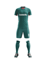 Verdant Grid football jersey back view — First XI Studio performance wear