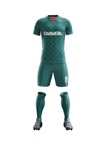 Verdant Grid football jersey back view — First XI Studio performance wear