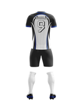 Onyx Pinstripe football jersey back view — First XI Studio performance wear