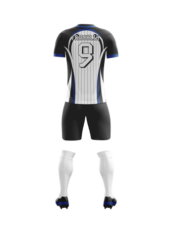 Onyx Pinstripe football jersey back view — First XI Studio performance wear